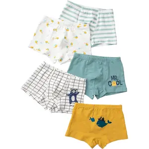 XY-UDW13 Toddler Boxer Briefs Cotton Boys Underwear Kids Underpants Size 3-12Years (Pack of 5)