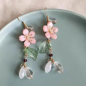 Flower & Leaf Design Dangle Earrings, Statement Earrings, Cute Fashion Jewelry for Women, Trendy All-match & Exquisite Jewelry for Birthday Gift