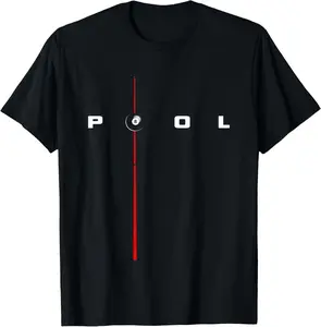 Unisex 100% Cotton Natural Short-Sleeve Streetwear T-Shirt, Menswear Billiards Apparel, Small Size
