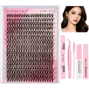 40D/80D+100D D Curl Lash Cluster Kit, DIY Volume Individual Lashes, Thick Fluffy Thin Band, With Lash Bond & Seal, Precision Tweezers Bundle - 40D(320pcs)/80D+100D(280pcs), Thanksgiving Christmas Gift for Women