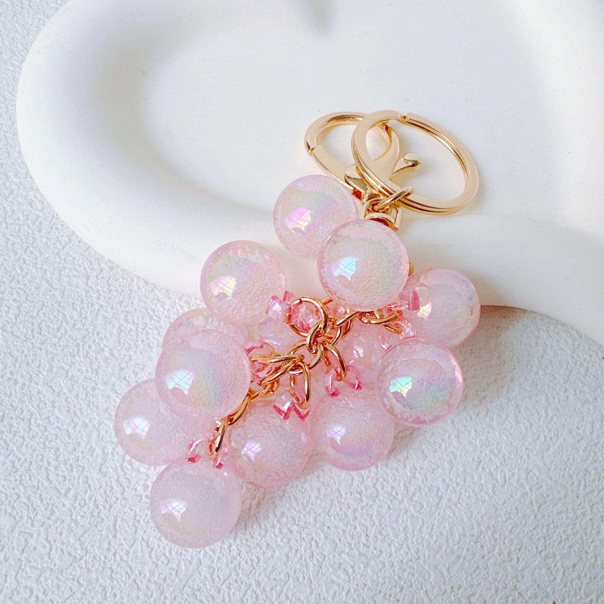 Grape Keychains, Creative Cute Bubble Jelly Grape Cluster Keychain ...