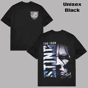 NEW Sting WWE 2 side shirt ,  Unisex Acid Wash Tee , WWE Legend Streetwear, Wrestling Print , Cotton Vintage Graphic Design,, Graphic Tee T-Shirt  Wash , Classic , Fan Gift Top Fabric Menswear Casual Wrestling Crew Neck Garment