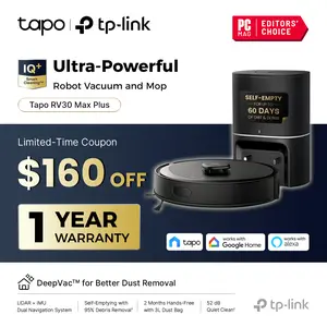 [Summervibes] Tapo RV30 MAX Plus: LiDAR Robot Vacuum & Mop with Auto-Empty Dock, 5300Pa,Smart Mapping, Voice Control, 97%+ Dust Pickup, 3L Dust Bag, 2 Months Hands-Free Cleaning