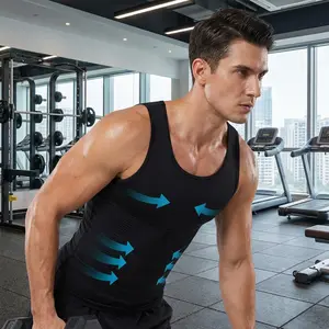 Men's Athletic Compression Shirt - 1/2/3 Pack Slimming Tank Top Sleeveless Undershirts for Men, Shaper Fit, Moisture Wicking, Breathable Fabric, Perfect for Workout, Gym, Sports, and Everyday Wear, Comfortable and Supportive Design