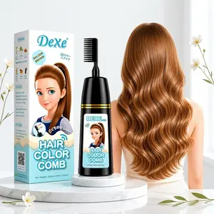 Home Use Integrated Comb Semi-Permanent Hair Dye Cream - Plant Essence, Mild, Non-Damaging, Long-Lasting, Fade-Resistant, Ash Brown & Ash Blonde Highlight Color Fixation Hair Color Product