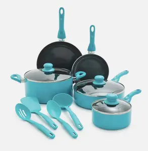 GreenLife Essentials 6pcs Ceramic Nonstick Aluminum Cookware Set Caribbean Blue