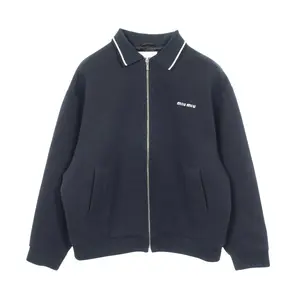 Pre-owned miu miu Cotton Small Leather Goods Bonded Pique Technical Jersey Jacket