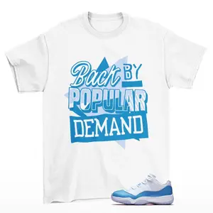 Throwback Sneaker Shirt White to Match Jordan 11 Low University Blue