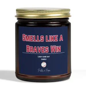 Smells Like a Braves Win Sport Candle, Soy Wax Candle Gift, Braves Baseball Candle, Victory Candle, Baseball Fan Gift, Gift for Winners, Sport Win Candle Gift, Christmas Gift Idea, Gift For Fan, Game Day Decor