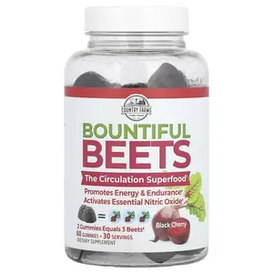 Country Farms Bountiful Beets Gummies, Black Cherry, 60 Gummies