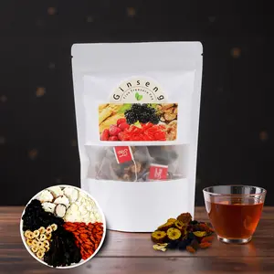 Ginseng Five Treasures Tea Kidney Treasure 20-Pack 30-Pack Natural Herbal Tea Bags Unisex Organic Formula Boosts Energy Promotes Health with Ginseng Red Dates Goji & Mulberry