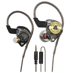Wired Gaming Earbuds, Ak3 in Ear Monitors, Deep Bass Sound Wired Earbuds, HiFi in Ear Headphones with 1DD 10mm Dynamic Driver, IEM for Music Gaming Video Calling Hands-Free Calls, Never Hurt. Never Fall Out(Black/White/Purple/Green)