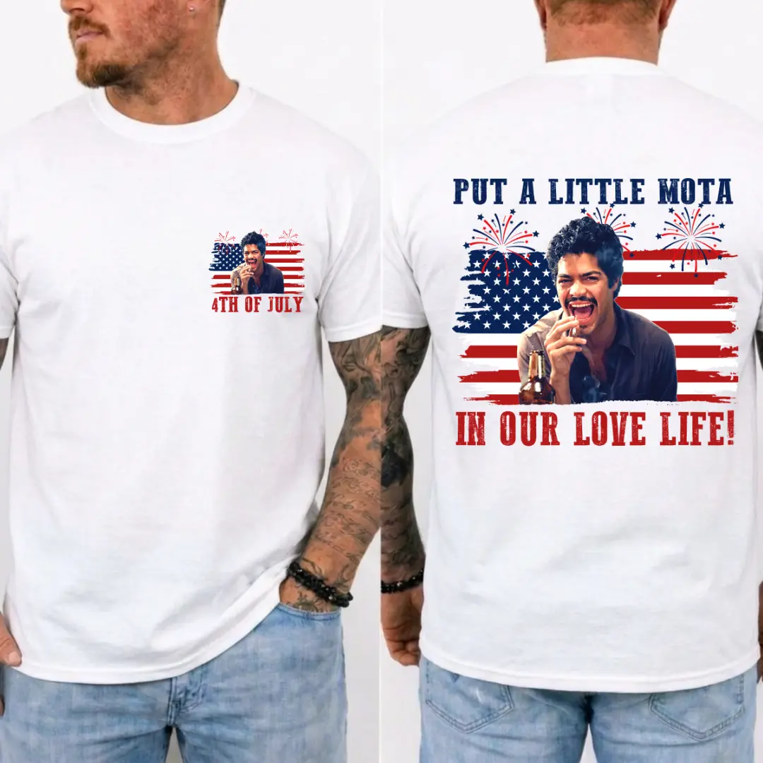 Put A Little Mota In Our Love Life Shirt, La Bamba Inspired Movie Tee, Vintage American Flag Graphic T-Shirt, Funny Retro Party Humor Outfit