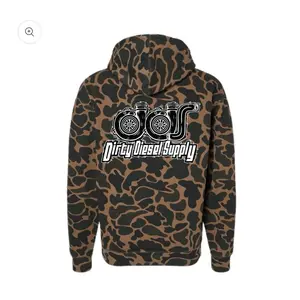 Dirty Diesel Supply Turbo Logo Duck Camo Hooded Sweatshirt for Men - Sweaters, Menswear Casual Fabric Camouflage Pullover Long Sleeve Stylish Halloween