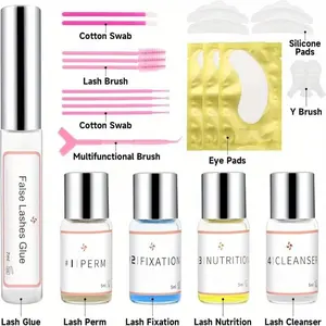 Lash Lift Kit - 4 in 1 Eyelash Perm Kit for At Home Salon Quality Curls, Long Lasting 6-8 Weeks, Beginner Friendly with Silicone Pads S/M/L/M1/M2