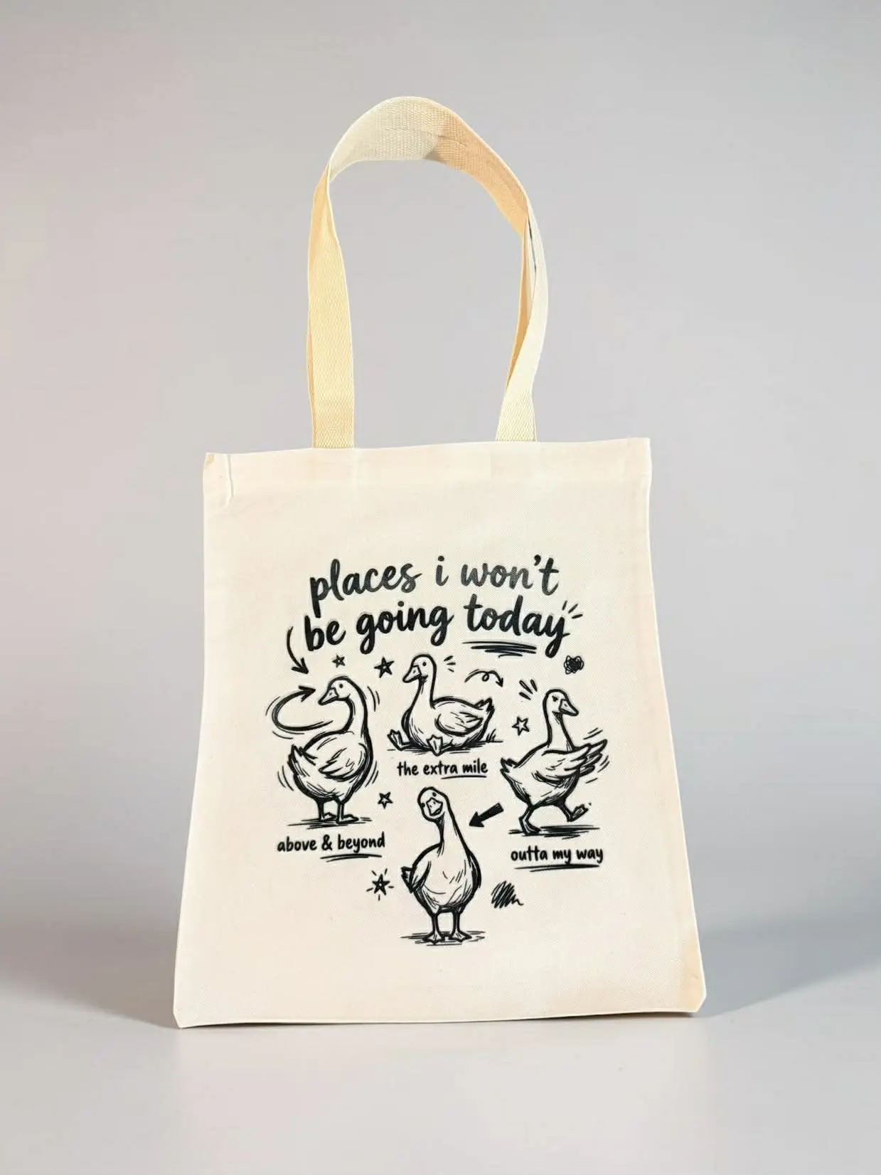 Silly goose tote bag- Durable Canvas 13.7" x 11.8" with Comfortable Straps for School Work & Gifts