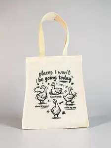 Silly goose tote bag- Durable Canvas 13.7" x 11.8" with Comfortable Straps for School Work & Gifts