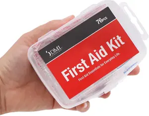 DMI 76-Piece First-Aid Kit, Portable All-Purpose Use for Minor Cuts and Scrapes, Durable Water-Resistant Case, Convenient and Portable for Travel, FSA & HSA Eligible