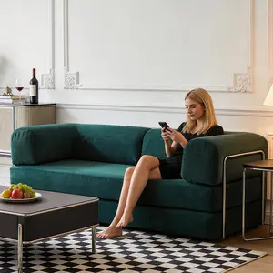 HipyMo 79'' 4-in-1 Foldable Sofa Bed, 78'' Folding Floor Couch, Compressed Convertable Sleeper Sofa, Storage-Capable, Memory Foam Couch with Pillow Back Support Armrest, 4-in-1 Futon Sofa Bed for Living Room Corduroy Sofa