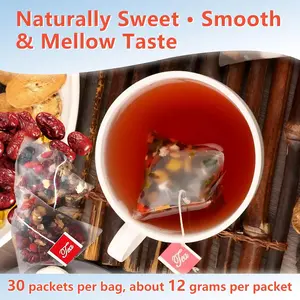 Kidney Tea Formula Ginseng Ten Treasure Tea – Herbal Detox with 10 Natural Ingredients for Relaxed– Ginseng Teas with Goji, Maca, Red Dates, Raspberry – Caffeine-Free Herbal Teabags