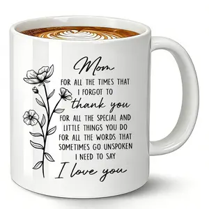 Mom Coffee Mug 11oz Ceramic Cup, Perfect Gift for Mother's Day, Birthday, Christmas, Express Your Love, From Daughter/son