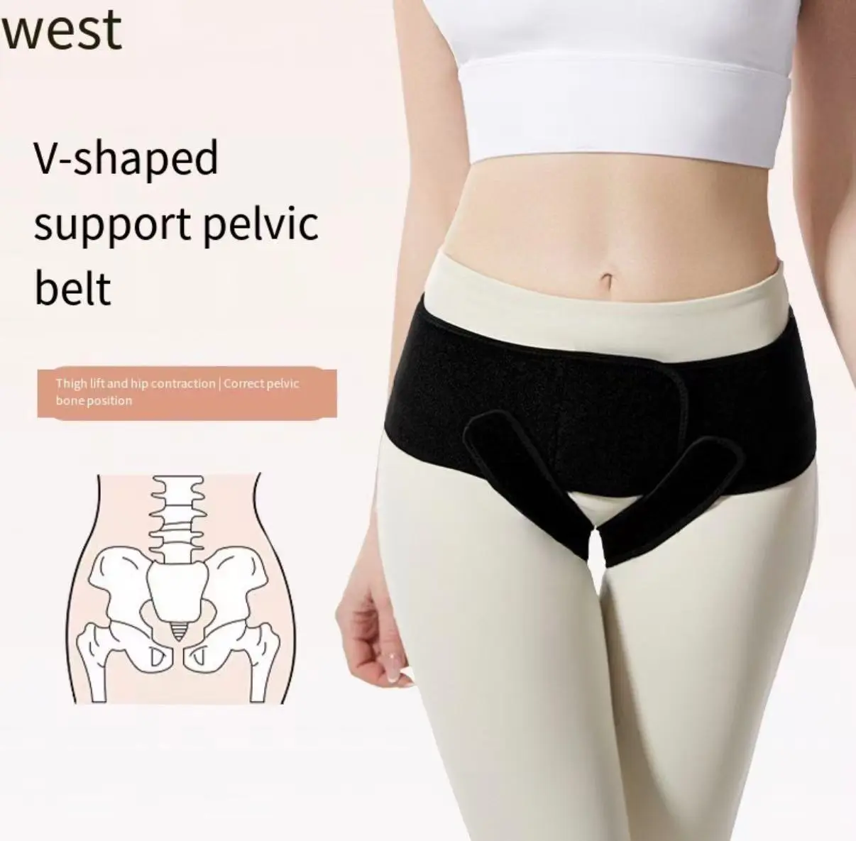 Women's-Only V-Shaped Pelvic Support Belt - Postpartum Waist Support, Pelvic Recovery Gear for Abdominal Weakness, Bladder Prolapse, Uterine Prolapse, Vulvar Varicose Veins Relief