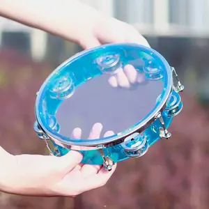 8-Inch Hand Cranked Drum Transparent High Carbon Plastic  Metal Adjustable Key, Durable Design, Perfect for Music Enthusiasts