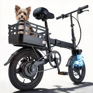 Folding Electric Bike for Adults, 500W Motor, 18MPH Top Speed, 30+ Miles PAS Range, 14" E-Bike, 36V 12Ah Removable Battery, Rear Storage Basket, Lightweight & Compact, UL 2849 Certified