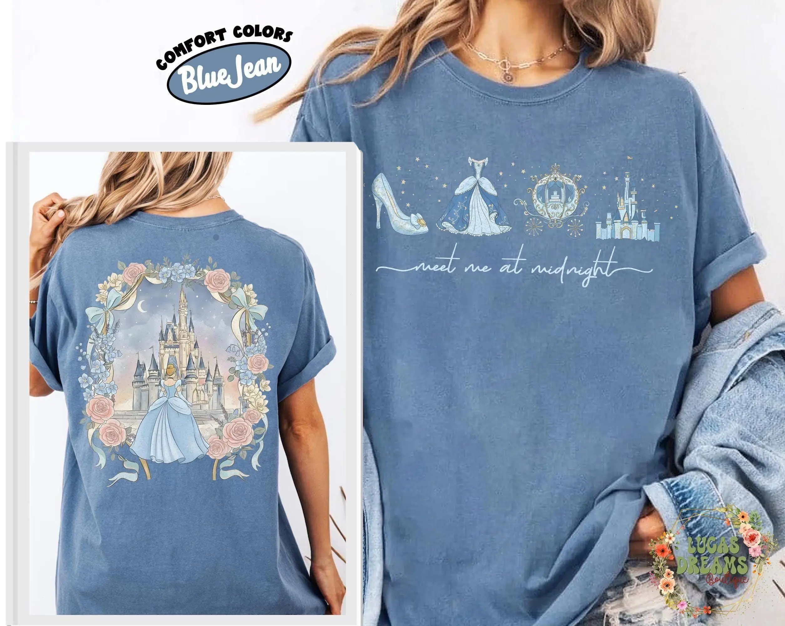 Vintage Meet me at Midnight Shirt, Princess Inspired Shirt, Coquette Bow Castle Shirts, WDW Girls Trip