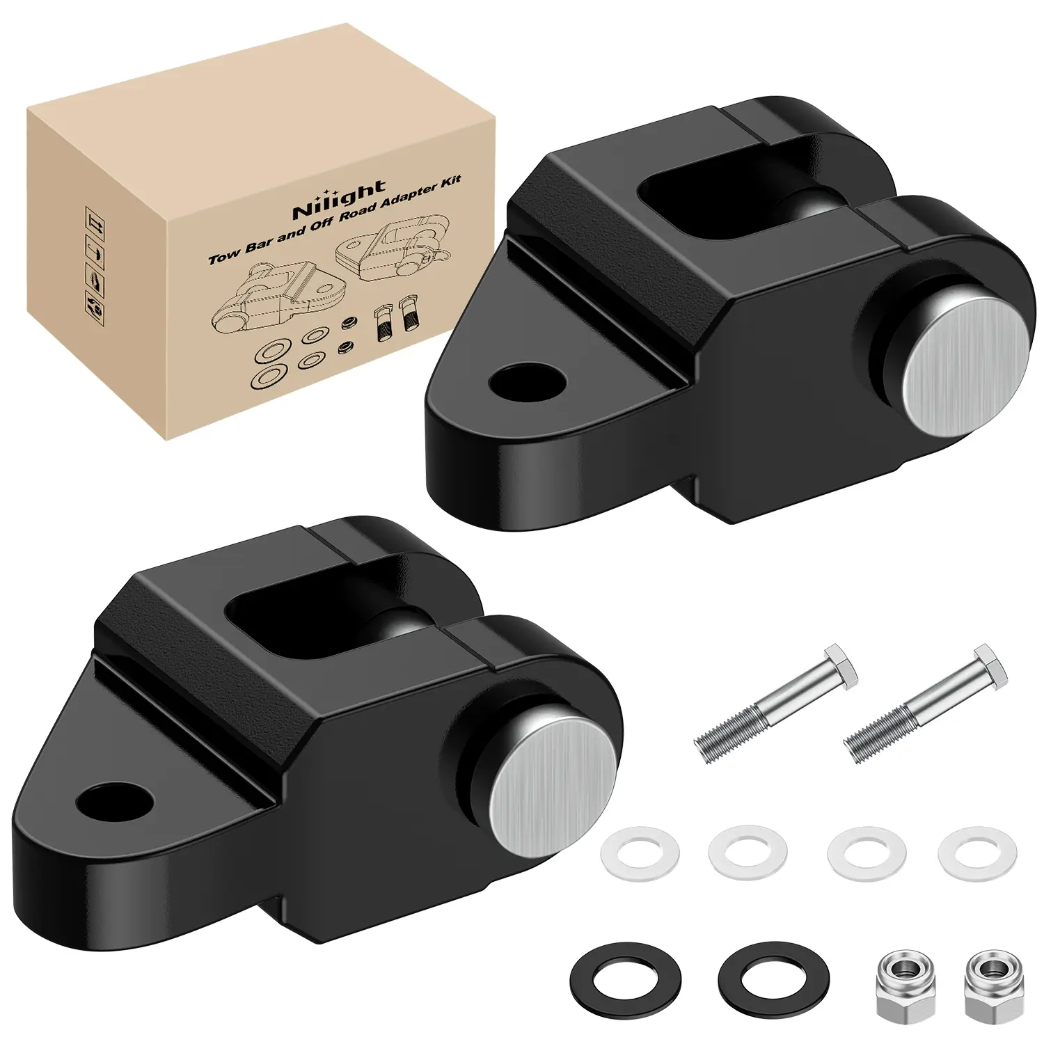 Nilight BX88296 BX88357 Tow Bar and Off Road Adapter Kit 7/8" Pin | Fit for Blue OX Avail BX7420, Ascent BX4370, BX4375; Alpha BX7365, BX7380; Aventa BX7445; Aladdin BX4325;Allure BX7460P