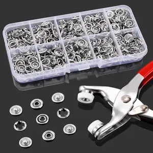 Invisible Colored Metal Buckle Kit with 100pcs & Manual Pressure Pliers Claw Snap Fabric Sewing Crafts Household Tailor Fastener Instant Tool for Handicraft Clothing & Hat,Seamless Stitching,Supplies Crafts DIY