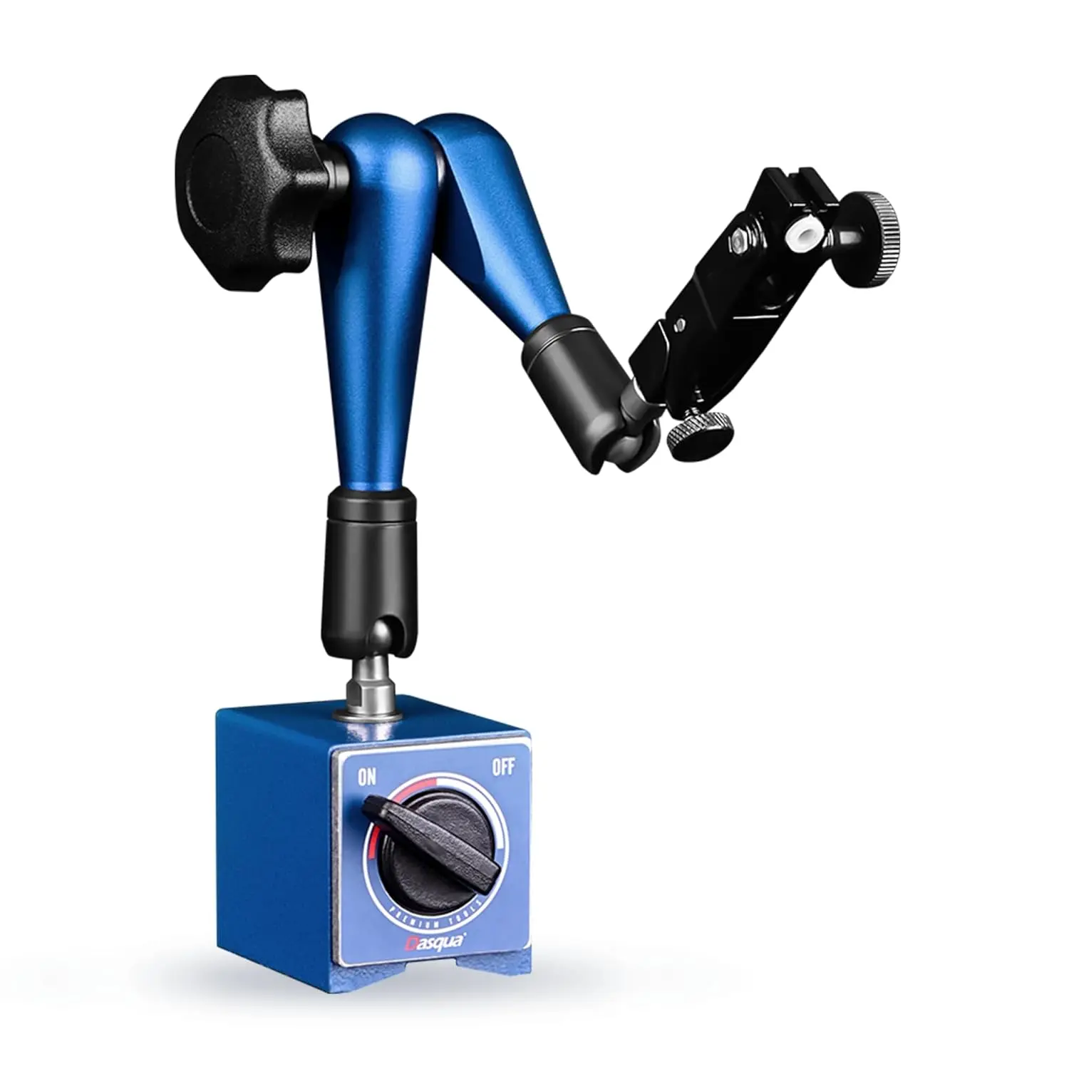 Industrial-Strength  Base  Holder with Fine Adjustment, Heavy Duty dial gage Holder with Swivel clamp, 176lb/80kg Max Pull