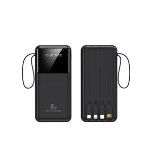 10000mAh Portable Power Bank, 20W Fast Charging with Built-in Cables for Smartphones, Tablets & USB-C Devices – Travel-Friendly Rechargeable Battery Pack DealsForYouDays