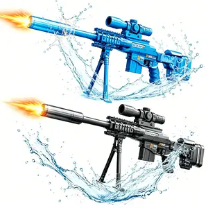 2026 Electric Water Gun for Kids and Adults, Powerful Automatic Water Blaster with Realistic LED Glowing Muzzle, Rechargeable Summer Outdoor Pool Beach Party Toy Gift