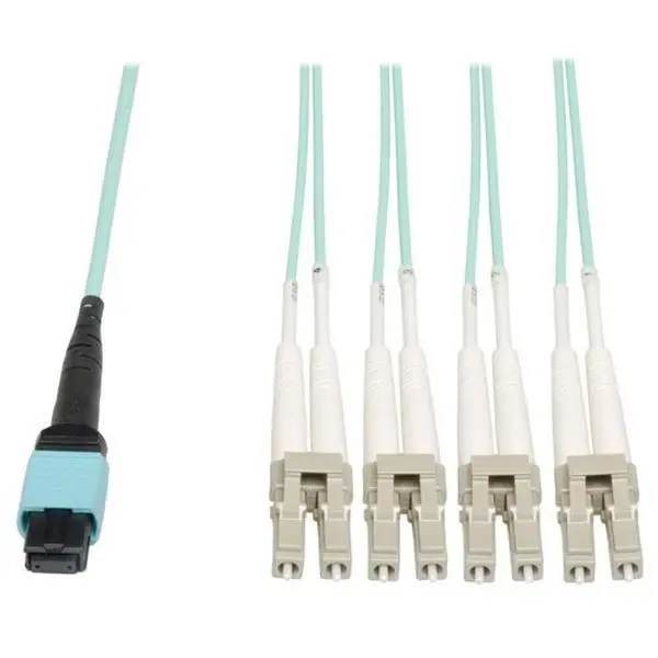 Tripp Lite N844-03M-8LC-P High Density Multi-Fiber Om3 Plenum Jacket Fanout Cable, 3m (10ft), Mpo/Mtp Fan-Out Cable, 40Gbase-Sr4 Networking Hardware
