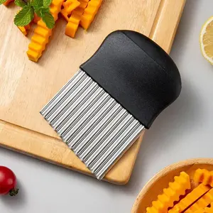 Potato Cutter Slicer Stainless Steel French Fry Cutter Knife Vegetable Slicer Crinkle Wavy Potato Chips Maker Kitchen Gadget