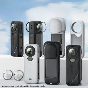 Silicone Protective Case for Insta360 X5, Precision-cut Openings, Scratch-resistant Lens Cap, Multiple Accessories Compatible, Two Colors Available, Camera