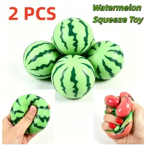 2-Pack Color-Changing Watermelon Squishy Toys, Fruit Theme Stress Relief Balls, Perfect Gift for Kids and Adults, Unisex Design