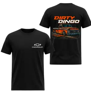 Dirty Dingo Lowered C10 T-Shirt, 2 Sides, Chevrolet Logo Graphic Tee