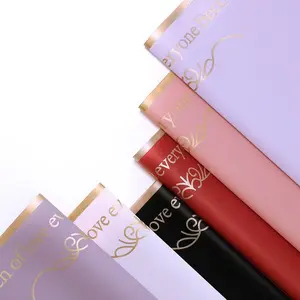 (20 Sheets) Gold Border Secret Message Gift Wrapping Paper, Neon Glow DIY Flower Packaging, Waterproof Glass Floral Art Wrap