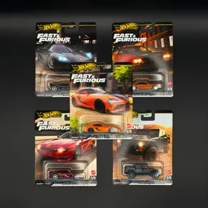 Hotwheels Premium Fast and Furious 2025 Set of 5 Cars with Real Rides Rubber Tires and Metal/Metal Construction