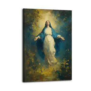 Ascension of Mary Painting Great Wall Art, Canvas Poster, Cute And Vibrant Poster for Bedroom, Dorm, A Perfect Gift Idea for New Year Home Decor