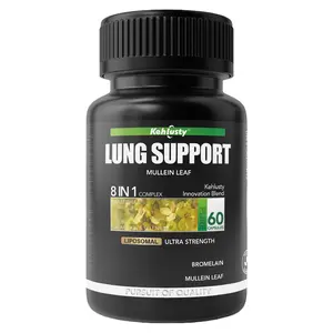 Natural Fitness Supplements Capsules - Mullein Leaf Extract with Bromelain, Quercetin, Lactose-Free Lung & Respiratory Health Support for City Dwellers, 60 Count Healthy
