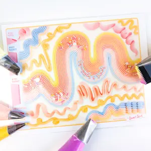 Squiggles & Swirls Piping Practice Sheet with Free Video Guide Modern Cake Decorating Reusable Gift Idea
