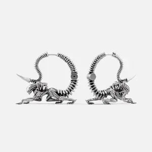 Xenomorph Alien Earrings - Unisex Biomechanical Design Sci-Fi Inspired Futuristic Organic Forms Unique Fashion Statement