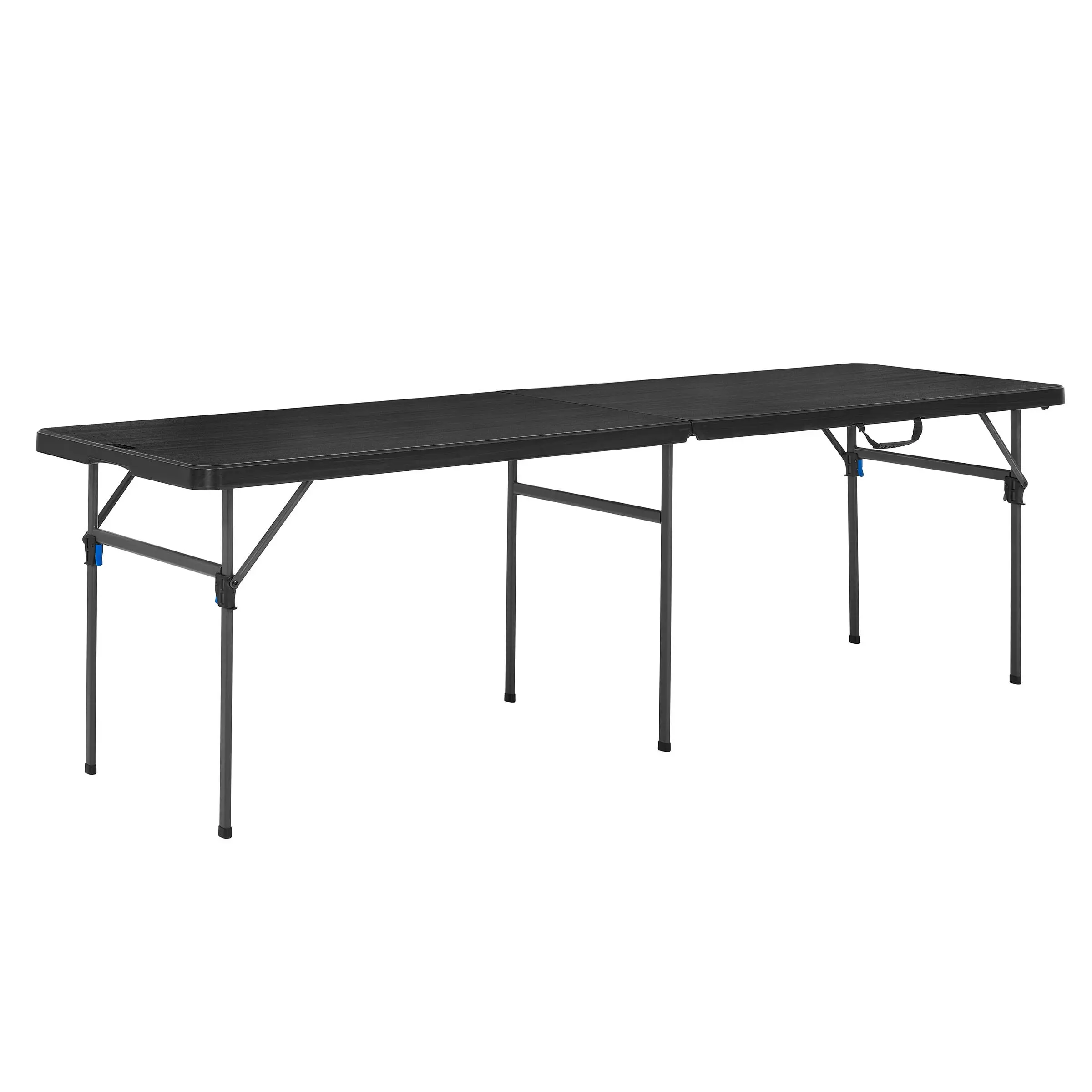 Mainstays White 8 Foot Folding Plastic Table, Heavy Duty, Easy-Fold, Indoor Outdoor, Scratch Resistant, Stain & UV Damage