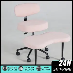 Cross Legged Office Chair with Rubber Wheels - Breathable Mesh Fabric - 360° Swivel ADHD Chair, Wider & Thicker Cushions for Meditation Chair, Criss Cross, and Kneeling Cross Legged Office Chair Meditation ADHD Yoga Chair for Adults with Ergonomic