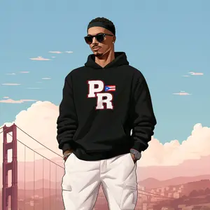 PR Men's Hoodies - Casual Sweatshirt with Logo, Hood, and Pockets, Ideal for Comfort and Versatility - Womenswear, Tops, Sweatshirts, Long Sleeve Pullover Outfit Clothing