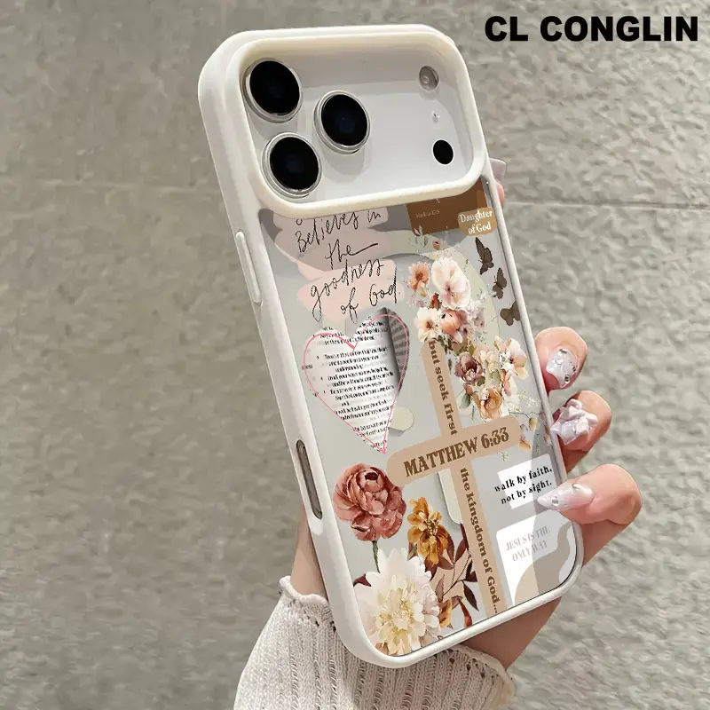 Customized Smartphone & Cellphone Protection Case for iPhone 11-17 Pro Max/Plus, Magnetic Christ & God Matthew 6:33 Design, Non-Yellowing Shockproof Soft Silicone Transparent Acrylic Cover, Wireless Charging Support