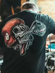 Skull TShirt Biker Edgy Streetwear Rocker Style for Men Unisex Casaual O-neck Tee Summer Clothes